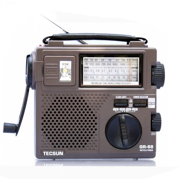 All-band taşınabilir dijital radyo alıcısı acil ışık radyo dinamo radyo dahili hoparlör ile manuel el güç GR-88P