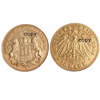 Almanya 10 İşareti (1902-1913) 11 adet Tarihleri Seçti Altın Kaplama Kopya Paraları