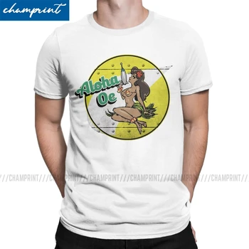 Aloha Oe Esinlenerek Uzay Dandy erkek t-shirtü Yenilik %100 % Pamuk Tee Gömlek O Boyun Kısa Kollu T Gömlek Hediye Tops