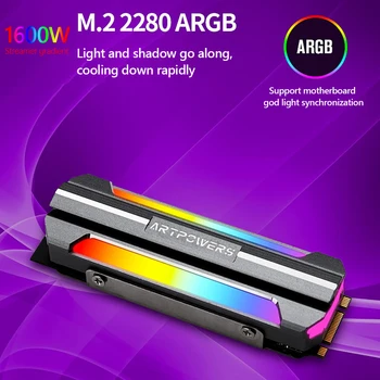 Alüminyum ARGB M. 2 SSD sabit disk Soğutucu Radyatör 5V 3Pin NVME NGFF M2 2280 Katı Hal Sürücü sabit disk Soğutma ısı emici
