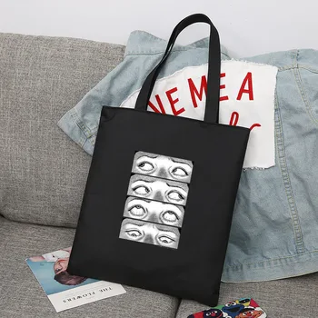 Alışveriş çantası Junji Ito Tote Çanta Tuval Çuval Bezi tasarımcı çantaları Nakliye çantaları Katlanır Alışveriş Shoper Shopper Kumaş Özel Baskı