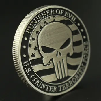 Amerika Birleşik Devletleri Terörle Mücadele Hatıra Gümüş Kaplama Sikke Kafatası Punisher Evil hatıra parası Mücadelesi Coin