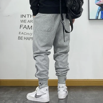 Amerikan Rahat Harem Sweatpants Gevşek Büyük Boy koşu pantolonları Erkek Giyim Streetwear Hip Hop Joggers Harajuku spor pantolonlar