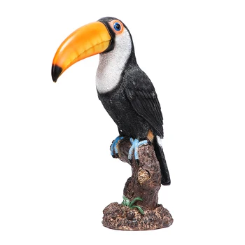 Amerikan Simülasyon Hayvan Toucan Kuş Reçine Süsler Kitaplık Dolabı Heykel El Sanatları Ev Odası Masaüstü Figürler Dekorasyon