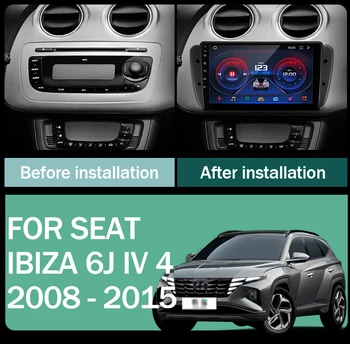 Android Araba Radyo Multimedya Oto Araba Ekran video Oynatıcı SEAT Ibiza İçin 6J IV 4 2008 - GPS navigasyon başkanı Ünitesi Carplay 4g