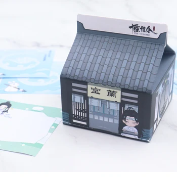 Anime Evcilleşmemiş Mo Dao Zu Shi Wei Wuxian Lan Wangj Sevimli Süt Kutusu Yapışkan Notlar Dizüstü Okul Malzemeleri İmi Etiket not defteri