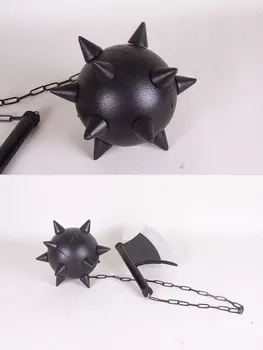 Anime iblis avcısı Cosplay Sahne Kimetsu Hiçbir Yaiba Himejima Gyoumei Cosplay Prop Meteor Çekiç Balta PVC Silahlar Fantezi Parti için