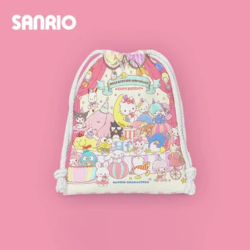 Anime Sanrio Hello Kitty İpli Çanta Benim Melody Kuromi Cinnamoroll Çeşitli Eşyalar saklama çantası Kozmetik Çantası Taşınabilir makyaj çantası