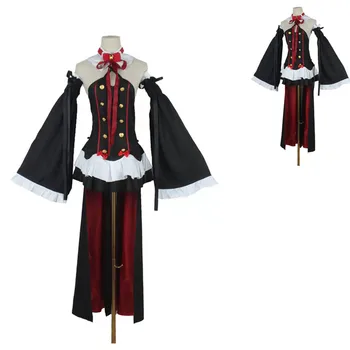Anime Seraph Sonu Owari Hiçbir Seraph Krul Tepes Üniforma Cosplay Kostüm Seti Peruk Cadılar Bayramı Cadı Vampir Kadın Elbise Kıyafet