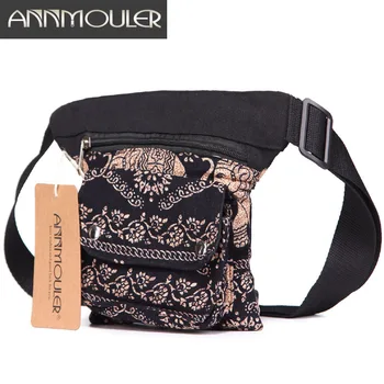 Annmouler Vintage Kadınlar bel kemeri çantası Ayarlanabilir fanny paketi Bohem Tarzı Bel Paketi Çok cep Telefonu kılıf çanta Hediyeler için