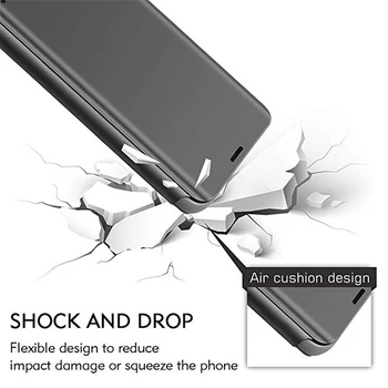 Apple 11 12 13 Mini Pro Max Durumda Ayna Deri Akıllı Flip Telefon Kılıfı için iPhone 8 7 6 6S Artı 5S SE 2020 X XS Max XR kabuk