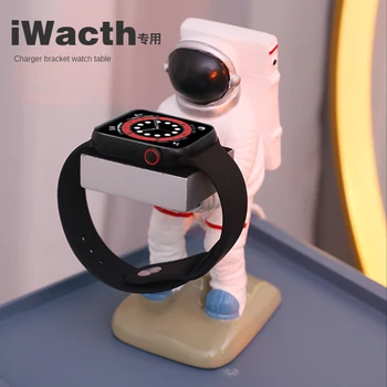 Apple Watch Şarj Standı Ekran Yaratıcı Astronot İzle Tutucu Organizatör iWatch Taban Masa Depolama Rafı Spaceman Pleksiglas