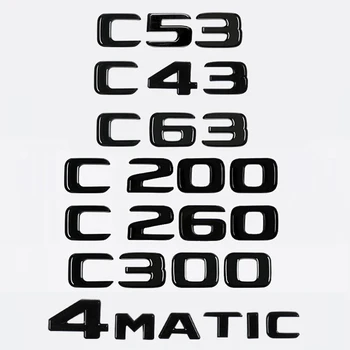 Araba 3D ABS Gövde Harfler Logosu Rozeti Amblem Çıkartmaları Sticker Mercedes Benz C Sınıfı İçin C43 C53 C63 C200 C260 C300 4Matıc W204 W205
