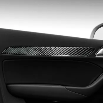 Araba Kapı Paneli ayar kapağı Copilotu Pano dekorasyon çıkartması Audi Q3 2017-2018 İçin Karbon Fiber İç Kalıp