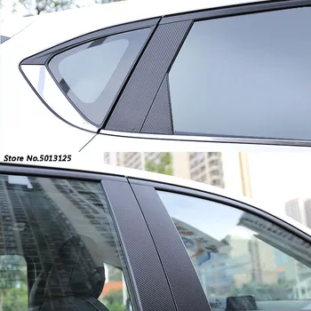 Araba Kapı Pencere Orta Sütun Trim Koruma Karbon Fiber Çıkartmalar Mazda CX5 CX - 5 KF 2021 2017 2018 2019 2020