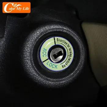 Araba kontak anahtarı Halka Kapak Dekoratif Trim Aydınlık Çıkartmalar için Peugeot 208 301 307 308 2008 3008 5008 Aksesuarları Araba-styling