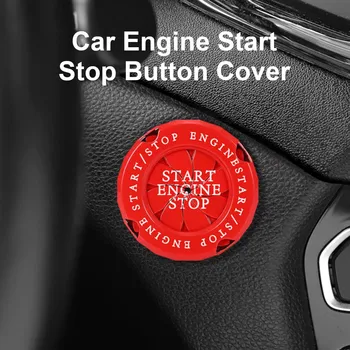 Araba Motoru Start Stop düğme kapağı Otomatik kontak Anahtarı Dönebilen Koruma Kapağı İç dekorasyon aksesuarı Dekor Sticker
