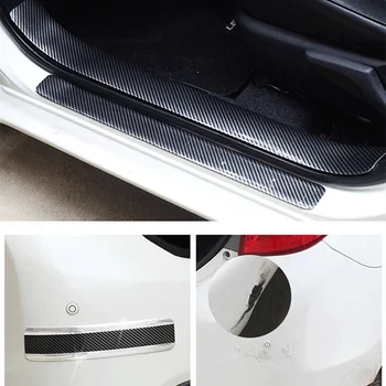 Araba sticker anti-scratch kapı eşiği koruma şeridi karbon fiber araba kapı eşiği şerit etiket araba styling