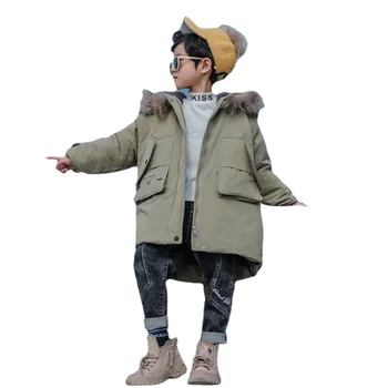 Artı Kadife Kalınlaşma Sıcak Giyim Erkek Giysileri Genç Aşağı Pamuk Yastıklı kışlık ceketler kapüşonlu ceket Kalınlaşmak Kabanlar Çocuk Parka