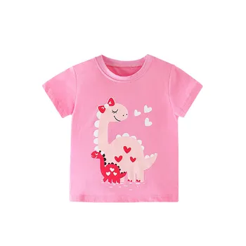 Atlama Metre Yaz Bebek Kız Tees Tops Sevimli Hayvanlar Baskı Sıcak Satış çocuk giysileri Çocuklar Yaz T Shirt