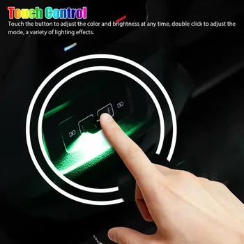 Atmosfer lamba USB LED araba Mini Neon ortam degrade + sabit ışık iç ışık RGB dokunmatik anahtar aksesuarları