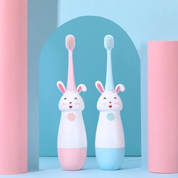 AZDENT Sevimli Sonic Çocuklar Elektrikli Diş Fırçası Tavşan Karikatür Akıllı Diş Fırçası Çocuk Pil Yumuşak Kıl Diş Fırçası Su Geçirmez
