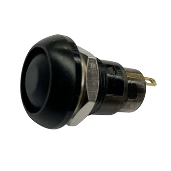 Açma-Kapama Mandallama Su Geçirmez 12mm basmalı düğme anahtarı SPST 2A IP67, Siyah