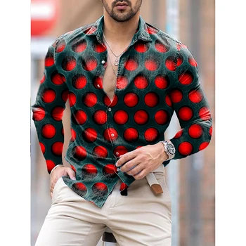Bahar Moda Erkek Gömlek Büyük Boy Rahat Gömlek Baskı Uzun Kollu Üstleri erkek giyim Kulübü Hırka Bluzlar Yüksek Kalite Lüks