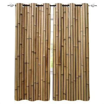 Bambu Retro Perişan Bitki Karartma Perdeleri Pencere Perdeleri Yatak Odası Oturma Odası Dekor için pencere dekorasyonları
