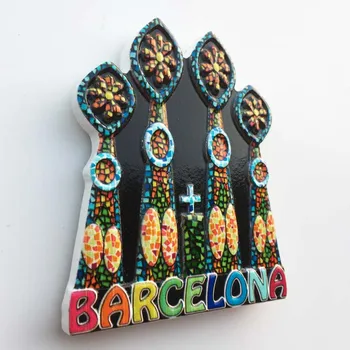Barselona, İspanya'daki Aziz ev Katedrali'nin Yaratıcı Turizm Hediyelik Eşya buzdolabı mıknatısı çıkartmaları