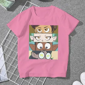 Baykuş Evi Luz Amity Söğüt Gus Hipster Tişörtleri Baykuş Evi Kız Tarzı Üstleri T Shirt O Boyun Boy