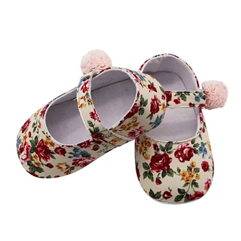 Bebek ayakkabıları Kız Nefes Çiçek Baskı Kaymaz Ayakkabı Rahat Yürüyüş Ayakkabısı Yürümeye Başlayan Yumuşak Tabanlı İlk Yürüyüşe