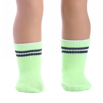 Bebek Çorap Çizgili ve Düz Renk Çorap 18 İnç Amerikan ve 43Cm Bebek Yeni Doğan Bebek Bizim Nesil Bebek Günlük Yaşam