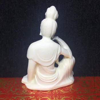 Beyaz süspansiyon Oturma pozisyonu Guanyin heykeli Modern sanat heykel Lüks Ev Feng Shui Budizm Süslemeleri Hediye hatıra