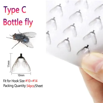 Bimoo Önceden Kesilmiş Gerçekçi Böcek Kanat Fly Bağlama Malzemesi Stonefly Mayfly Uğur Böceği Wasp Ağustosböceği Şişe sinek Alabalık Balıkçılık Cazibesi