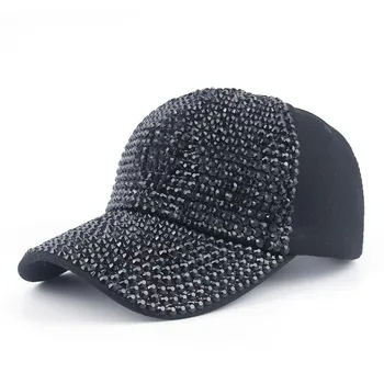 Binlerce Manuel Elmas Matkap Dekore pamuklu beyzbol şapkası Rahat Beyaz Renk Bayan Şapka Tüm Maç Tarzı Siyah Elmas SY338