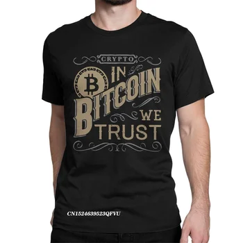 Bitcoin Biz Güven Cryptocurrency T-Shirt Erkekler İçin Blok Zinciri Para Vintage Pamuk Tees Crewneck Kollu Üstleri T Shirt Yaz