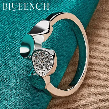 Blueench 925 Ayar Gümüş Zirkon Yüzük Kadınlar Için Düğün Önerisi Parti Moda Glamour Takı
