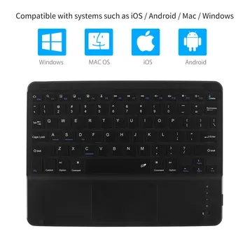 Bluetooth Kablosuz Klavye 10 inç Ofis Evrensel Oyun Tuş Takımı Touchpad ile Tablet Klavye Android Windows İçin iPad Telefon