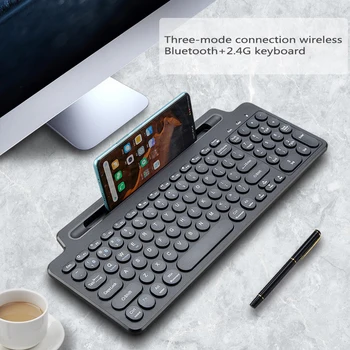 Bluetooth Kablosuz Klavye Kart Yuvası Klavye 2.4 G tablet telefon Bilgisayar Klavye Akıllı Touchpad Klavye