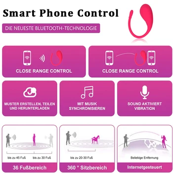 Bluetooth Kadın Vibratör Yapay Penis Vibratörler Kadınlar APP Kablosuz Uzaktan Uzun Mesafe Kontrolü Titreşimli Yumurta G-spot Pussy Seks Oyuncakları