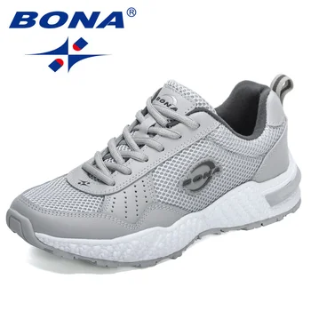 BONA 2022 Yeni Tasarımcılar Klasik koşu ayakkabıları rahat ayakkabılar erkek spor ayakkabıları Aşınmaya dayanıklı Breathab Yüksek Kaliteli yürüyüş ayakkabısı