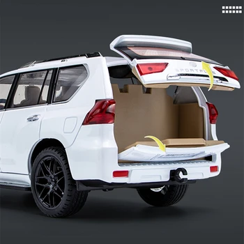 Boyutu üzerinde 1: 18 LX570 SUV alaşım Luxy araba modeli Diecast Metal oyuncak araçlar araba Modeli simülasyon ses ve ışık çocuk oyuncak hediye
