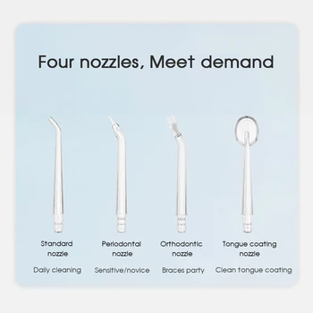 Boı 4 Memeleri Sessiz Taşınabilir Gıda Sınıfı Malzeme Mini dental oral irigatör su jeti Diş Beyazlatma Temizleme Cihazları