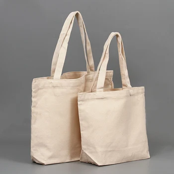 Boş Desen Tuval Alışveriş Çantaları Eko Kullanımlık Katlanabilir omuzdan askili çanta Çanta Tote Pamuk Tote Çanta Toptan Özel