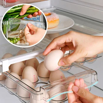 Buzdolabı Gıda Saklama Kabı Mutfak Yumurta Sebze Meyve saklama kutusu Çekmece Buzdolabı Slayt Raf Buzdolabı mutfak düzenleyici