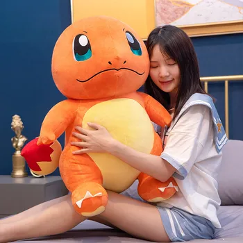 Büyük Boy Charmander Pokemon Peluş Oyuncaklar Kawaii Odası Dekor Dolması Bebekler Kanepe Anime Yastık Hugs Çocuklar İçin Doğum Günü Hediyeleri