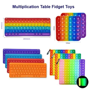Büyük Boy Montessori Kez Çarpım Tablosu Numaraları Matematik Oyuncak İtme Kabarcık Klavye Abc Harfler Alfabe stres oyuncakları Hediye