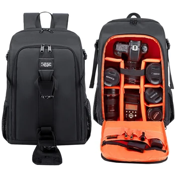 Büyük Kapasiteli Fotoğraf Kamera Su Geçirmez Omuz Sırt Çantası Video Tripod fotoğraf makinesi çantası W / yağmur kılıfı Canon Nikon Sony Pentax için