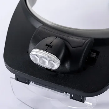 Büyüteç Gözlük led ışık Lamba Kafa Büyüteç Kuyumcu Kafa Büyüteç Değiştirilebilir Lens Aracı Tamir Okuma Büyüteç